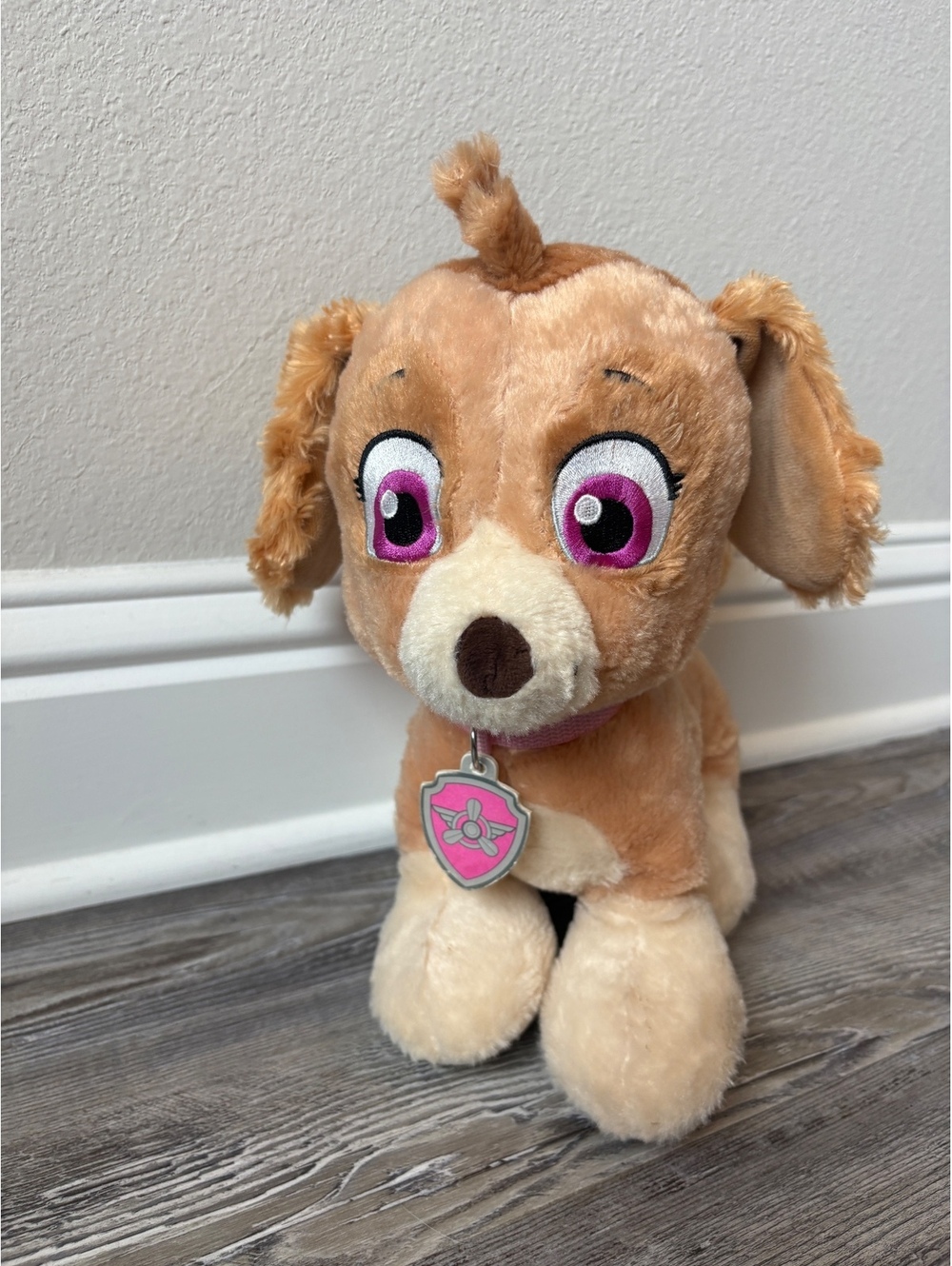 Build-A-Bear PAW Patrol Skye Plush Nickelodeon 2023 Pink Collar Badge